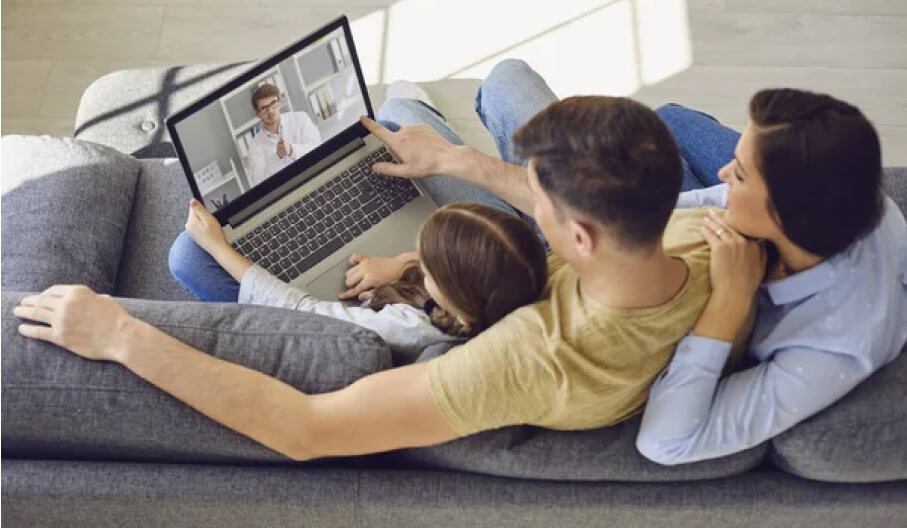 Family Watching a Health Video